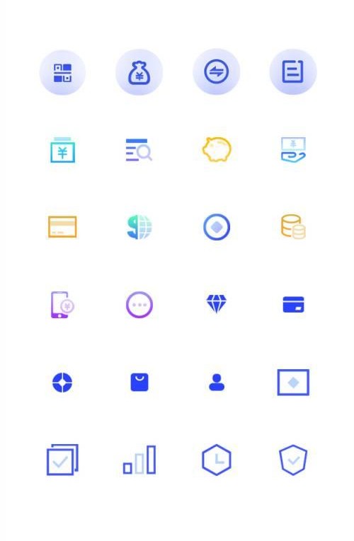 深蓝色理财app图标icon素材