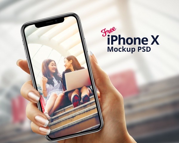 iPhoneX手机应用效果展示图样机设计模板