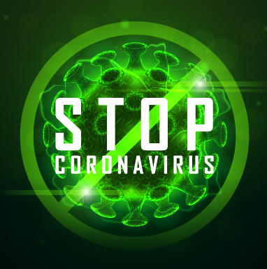绿色防止病毒海报矢量图
