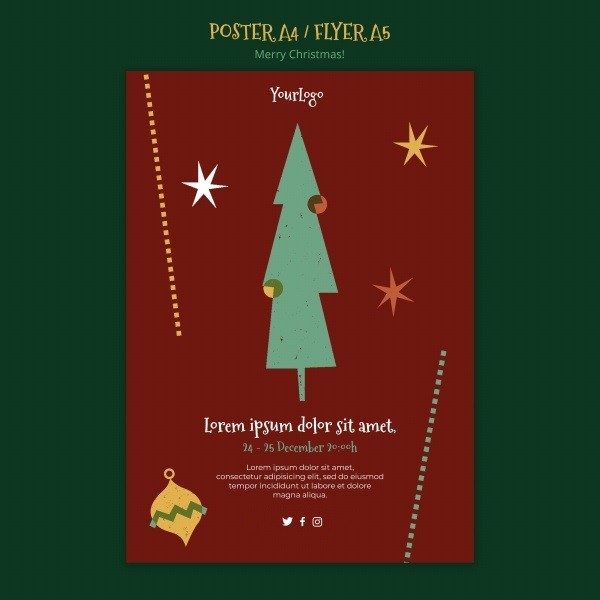 圣诞节快乐促销活动抽象海报设计
