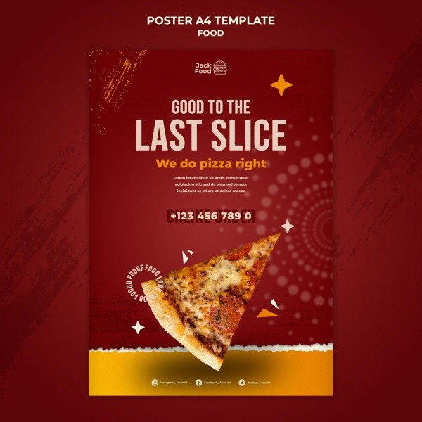 披萨美食餐厅美食宣传海报传单设计