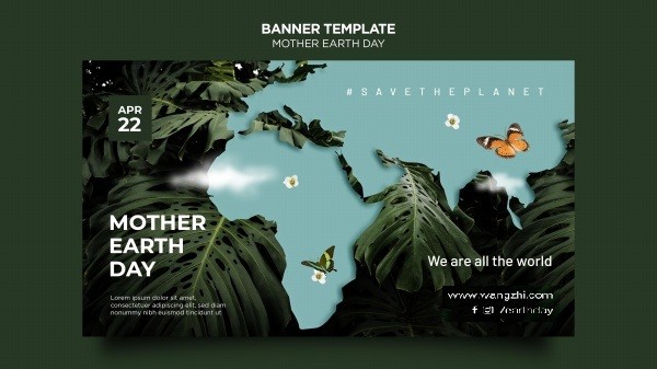 地球母亲日创意绿色环保公益宣传海报设计
