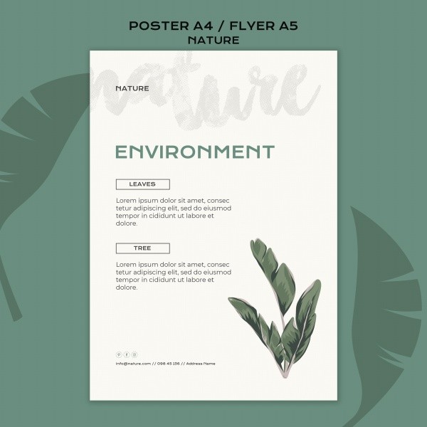 简约手绘风自然环境绿色环保公益海报设计