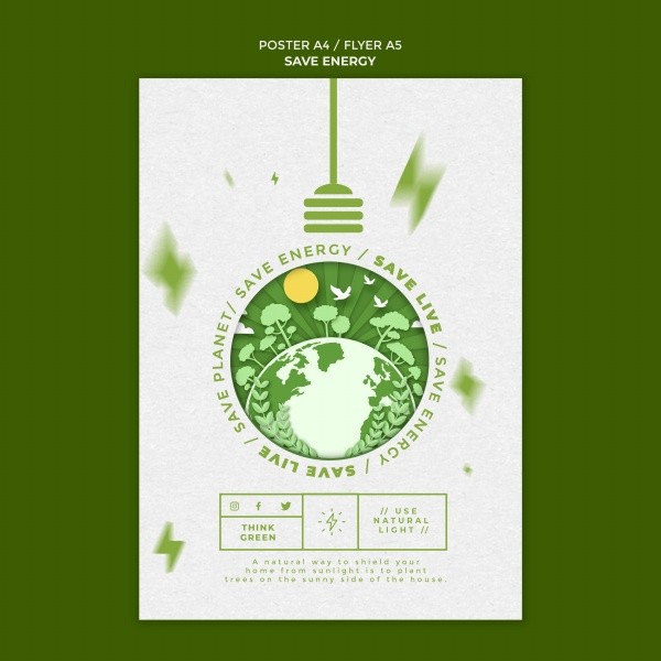 创意节能环保绿色公益海报设计