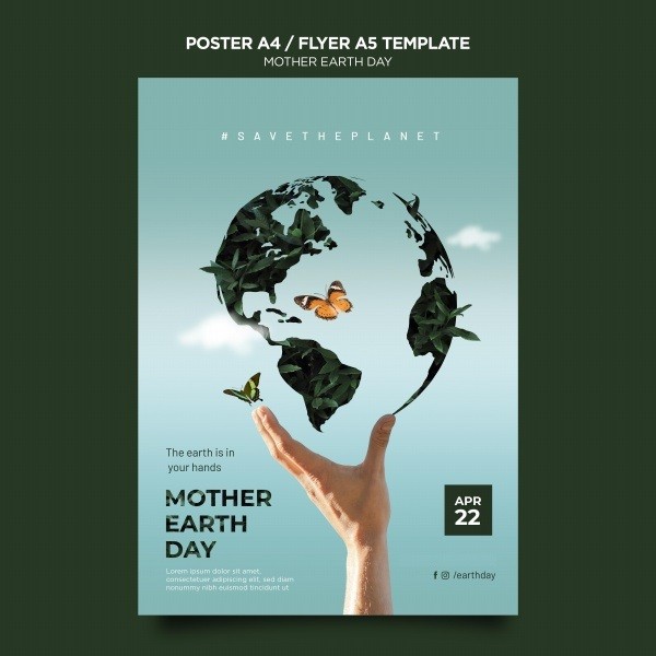 地球母亲日保护环境环保公益海报设计