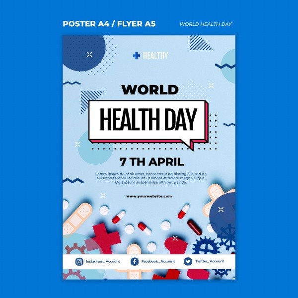 世界卫生日医疗药品海报设计