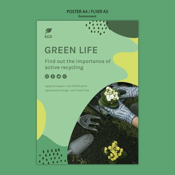 绿色生活环保创意公益海报设计