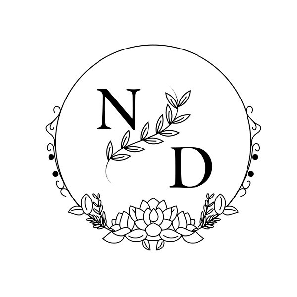 花卉线条简约风婚礼logo设计