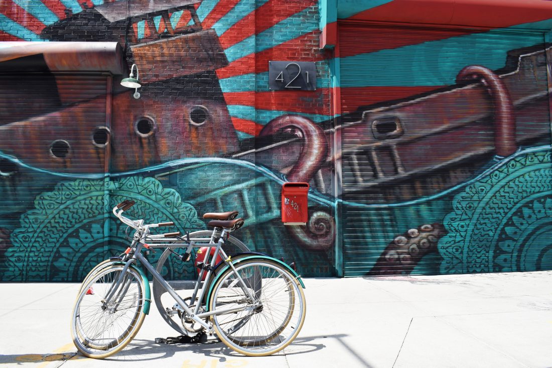 城市自行车唯美图片