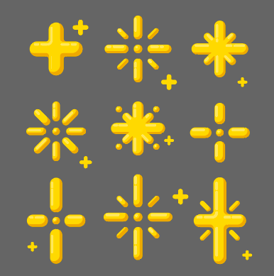 简约黄色抽象星星设计矢量素材