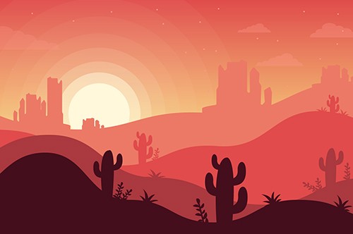 沙漠仙人掌插画图片素材2.5d