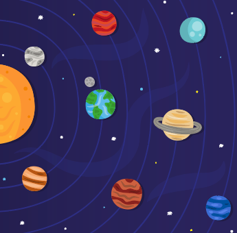 简约太阳系八大行星矢量素材