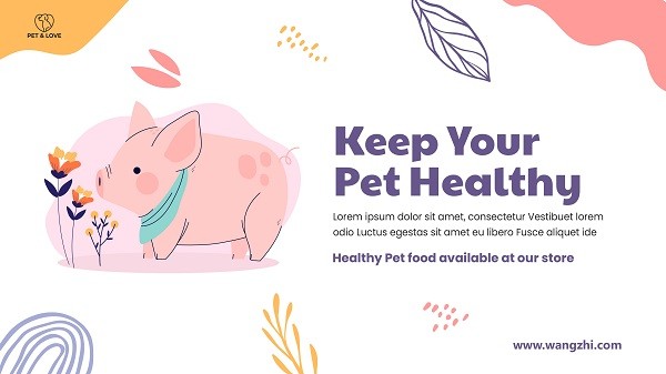可爱卡通健康宠物横幅海报设计