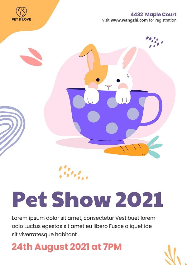 可爱卡通宠物表演宣传海报设计