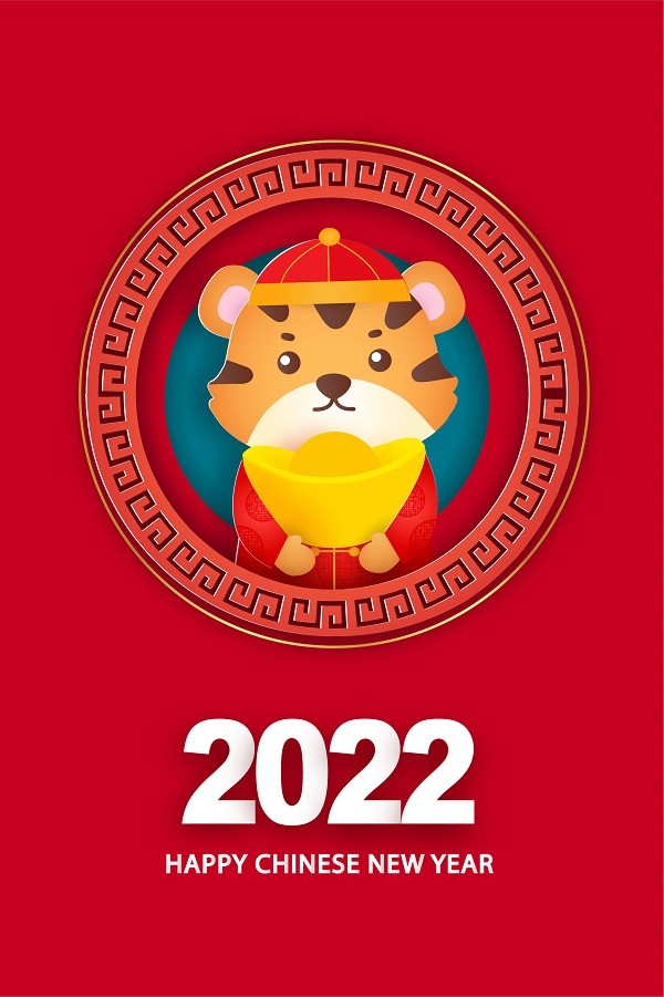 红色中国风2022虎年恭喜发财海报设计
