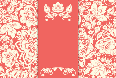 白色创意花卉红底卡片矢量素材