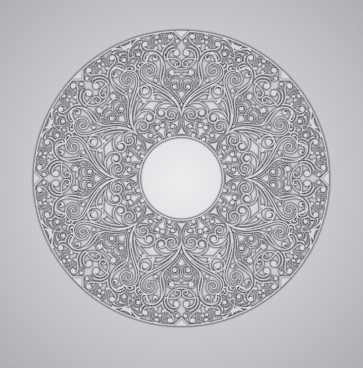 创意灰色质感花纹圆环矢量素材