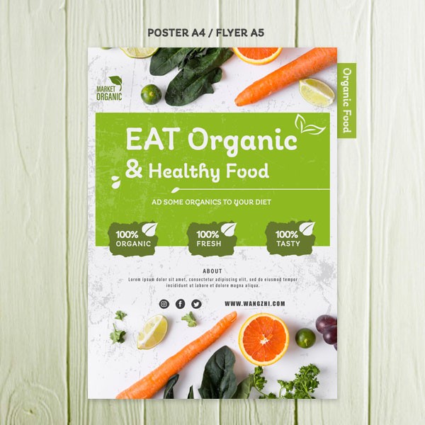 绿色健康有机食品果蔬广告海报设计