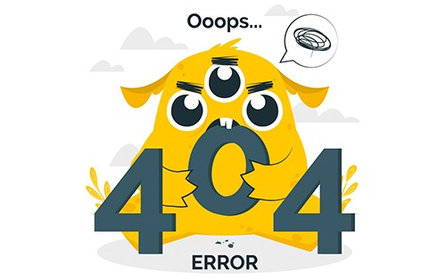 创意怪兽卡通404页面模板设计素材