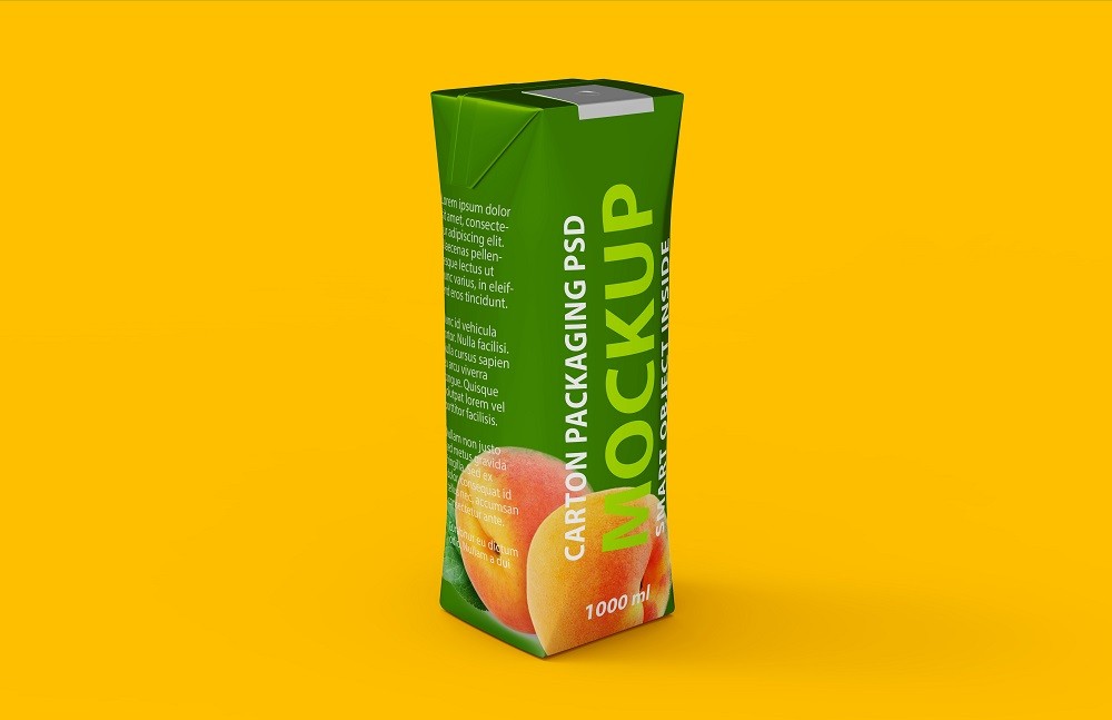 黄桃果汁饮品包装盒设计模板