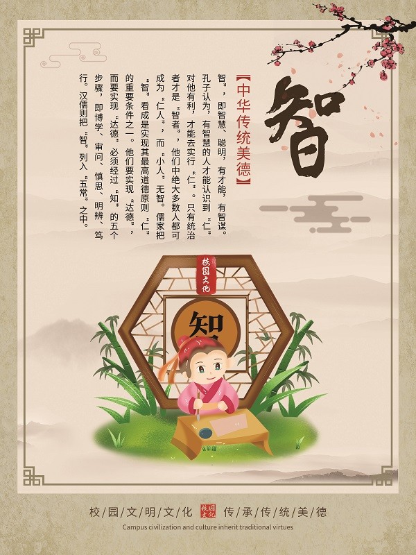 中华传统美德校园智文化展板设计
