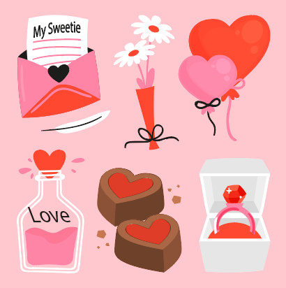 红色夹心爱心巧克力情人节矢量素材