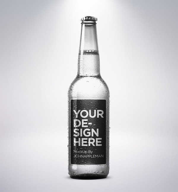 灰色立体啤酒瓶包装设计