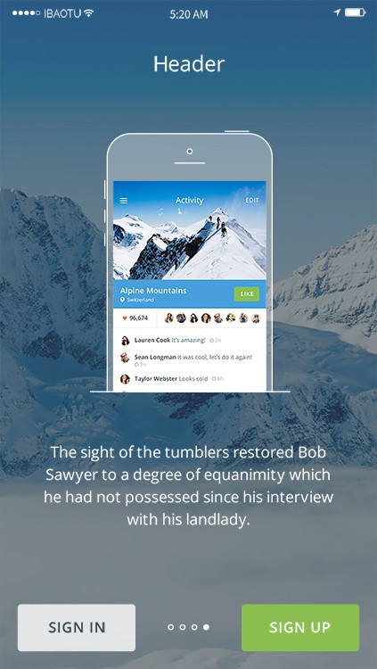 app雪山背景登陆页面ui设计素材