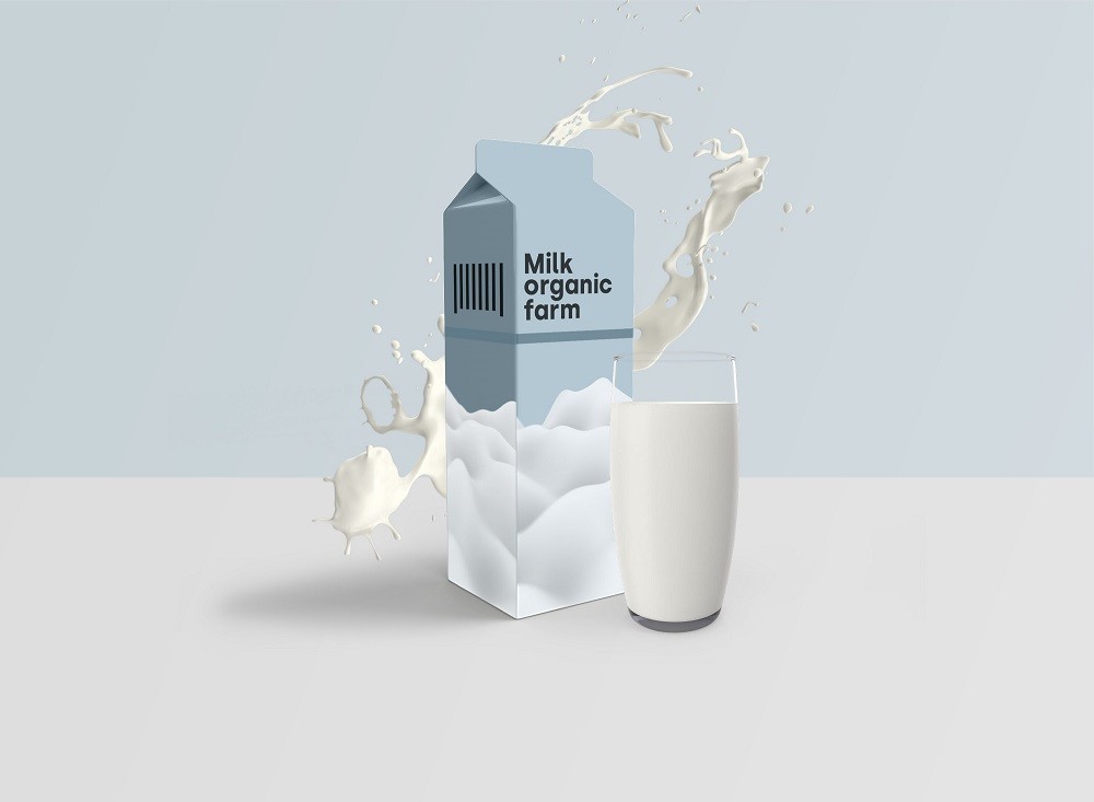 创意简约风牛奶盒包装设计