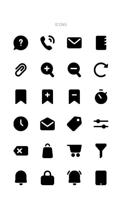 24个黑色生活图标按钮app设计素材