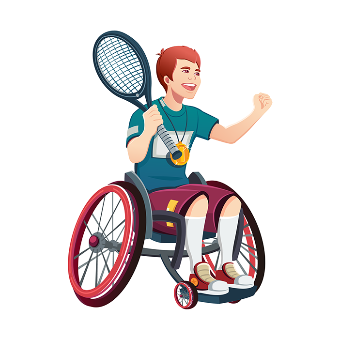 残疾人网球运动员插画免抠素材