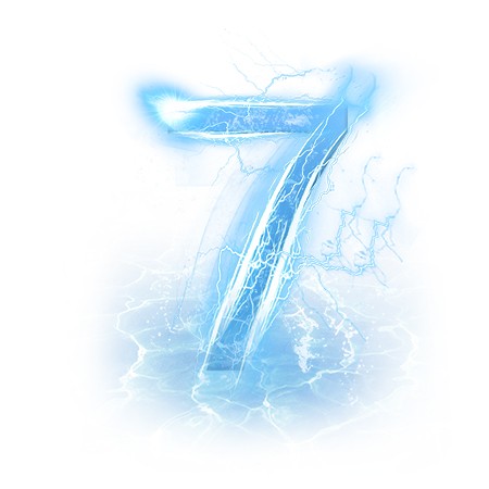 藍色水晶電水炫酷數字7藝術字