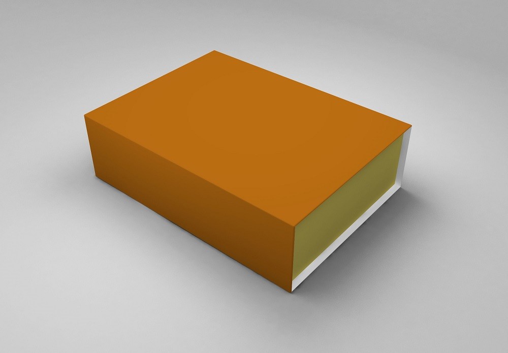 橙色简约风纸盒包装设计展示