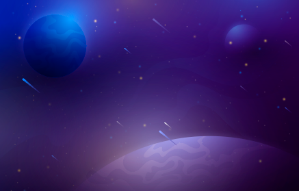 紫色梦幻流星星球背景矢量素材