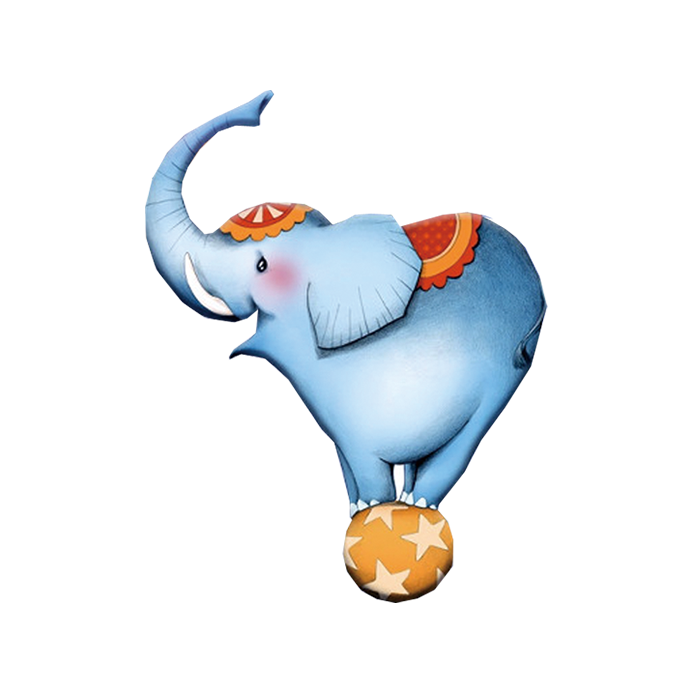 卡通表演的大象动物设计免抠素材