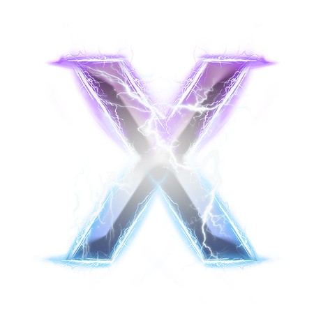 炫酷紫色蓝色闪电字母X艺术字