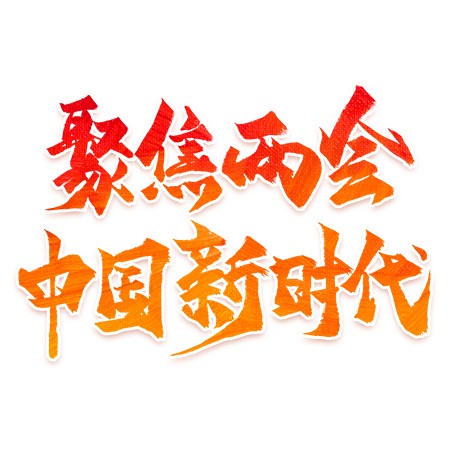 聚焦两会中国新时代书法艺术字