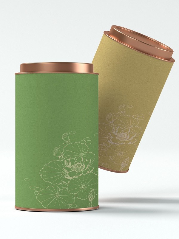 素雅简约风金属茶叶罐包装设计