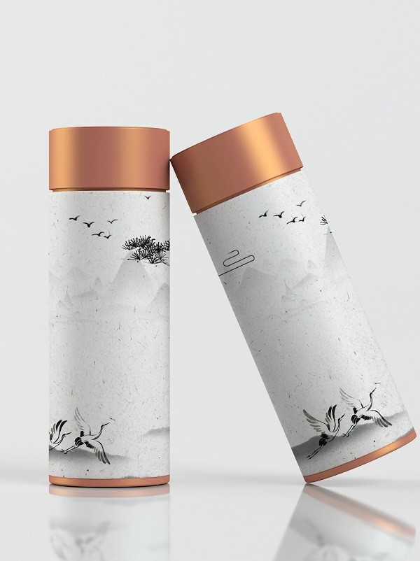 水墨中国风金属茶叶罐包装设计