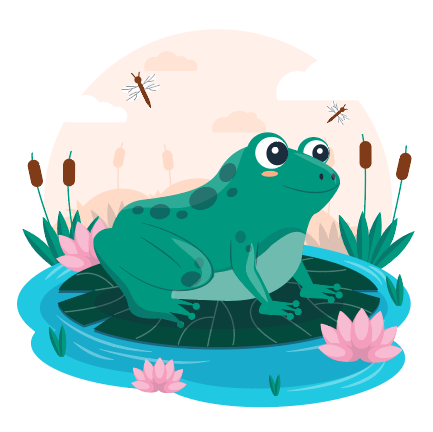 可爱青色手绘水彩青蛙矢量素材