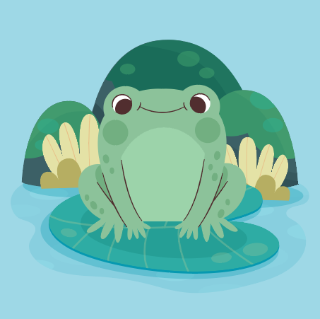 个性简约深绿色青蛙动物矢量素材