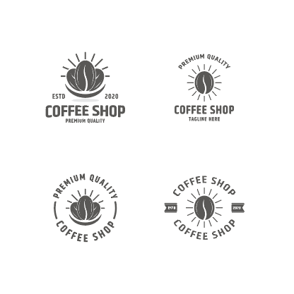 简约灰色咖啡豆咖啡logo矢量素材