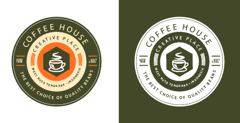 创意深绿色咖啡杯咖啡logo矢量素材