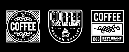 个性潮流白色咖啡logo矢量素材