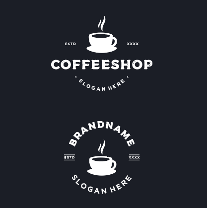 潮流时尚白色咖啡杯咖啡logo矢量素材