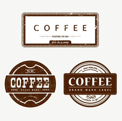 古典简约棕色咖啡店logo设计矢量素材