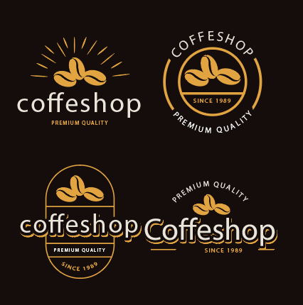 简约黄色时尚咖啡店logo设计矢量素材
