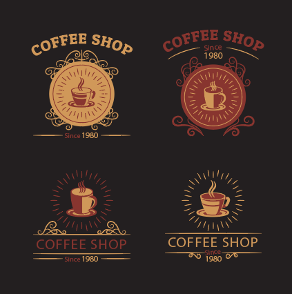创意古典咖啡店logo设计矢量素材