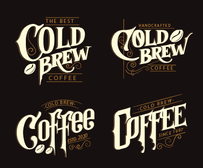 创意抽象潮流咖啡店logo设计矢量素材