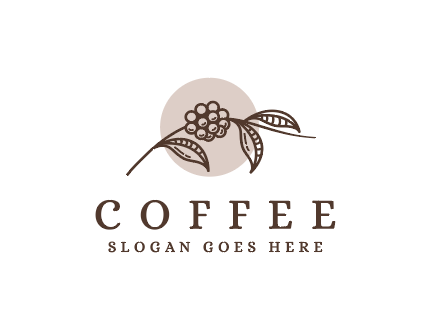 小清新棕色植物咖啡豆logo设计矢量素材